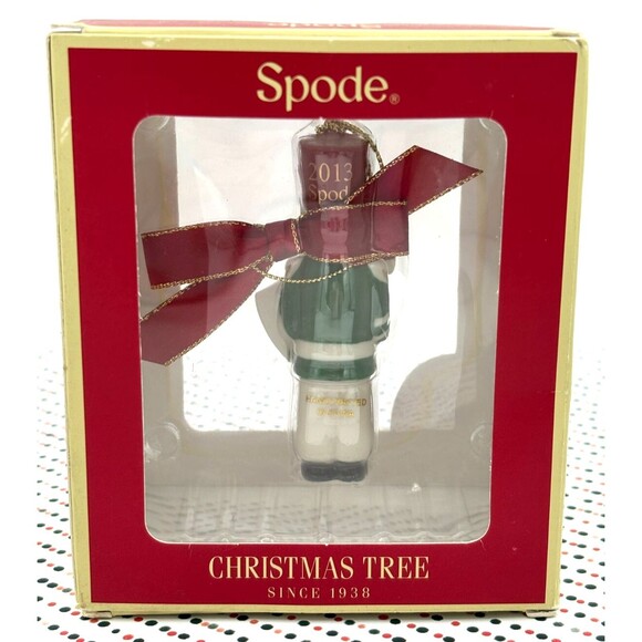 Spode Christmas Tree Soldier Ornament Porcelain w/ Shield Candy Cane NOS 2013 - Picture 3 of 9